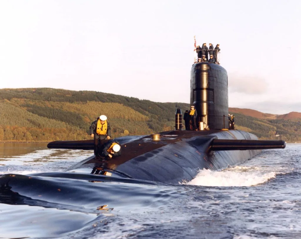HMS Resolution underway