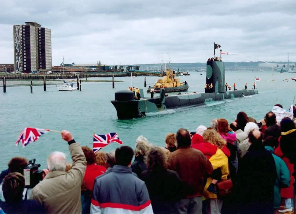 HMS Otus on return from Gulf