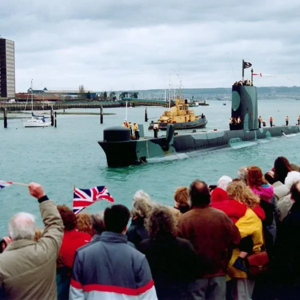 HMS Otus on return from Gulf