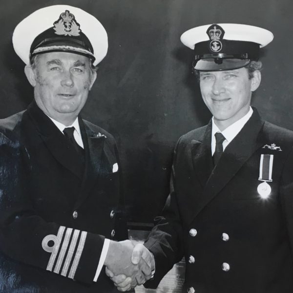 1977, HMS Dolphin, receiving my long service and good conduct medal from Captain SM 1 - David White - IMG_2736