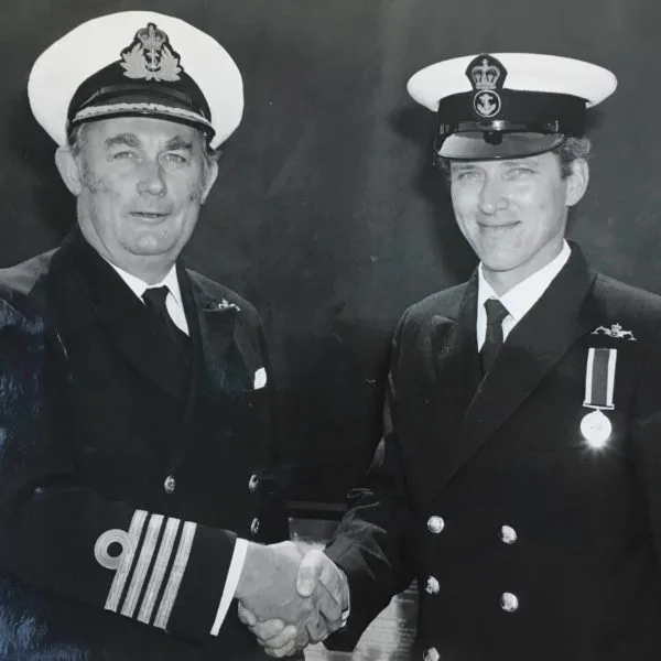 1977, HMS Dolphin, receiving my long service and good conduct medal from Captain SM 1 - David White - IMG_2736