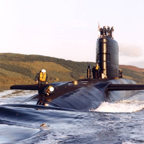 HMS Resolution underway