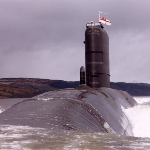 HMS Splendid in harbour - close up