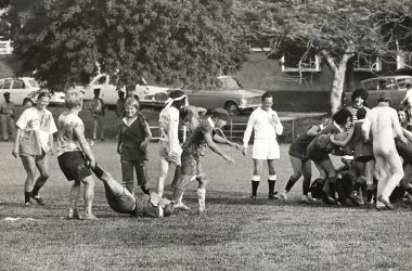 Charity rugby match against nurses in HMS Terror, Singapore c.1978 - Colin Hamilton