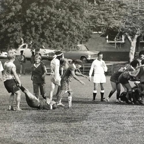 Charity rugby match against nurses in HMS Terror, Singapore c.1978 - Colin Hamilton