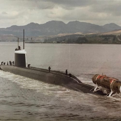 DSRV-2 Avalon attached to UK submarine HMS Repulse May 1979 - Brian Wood