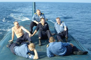 Taking in the sun HMS Torbay 2006 - - Chris Groves