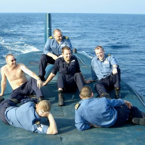 Taking in the sun HMS Torbay 2006 - - Chris Groves