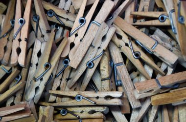 bunch of wooden pegs